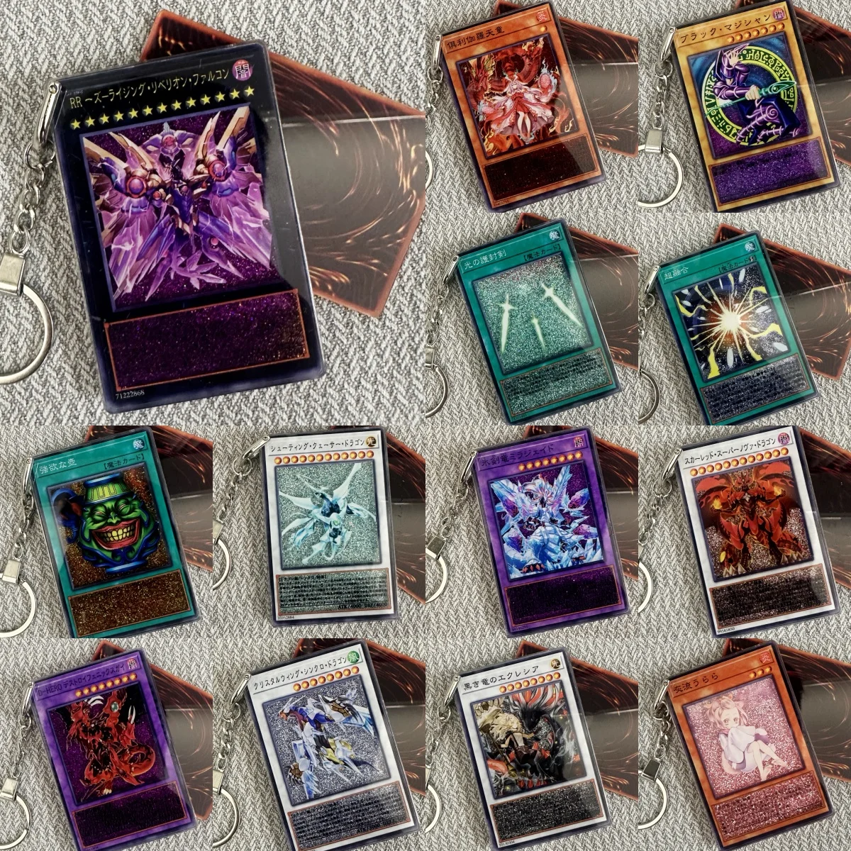 21type Yu-Gi-Oh! Porte-clés en acrylique Vanquish Soul Caesar Valius Quicksand, pendentif Raidraptor/D-HERO/Pot of Greed, jouet cadeau