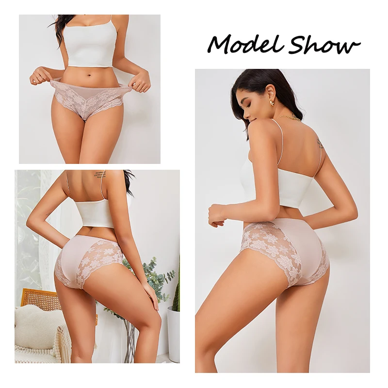 5 قطعة الجوف خارج الأزهار سراويل داخلية نسائية من الدانتيل مثير منخفضة الخصر منظور المرأة ملخصات بلون لينة تنفس السيدات الملابس الداخلية S-XXL #2