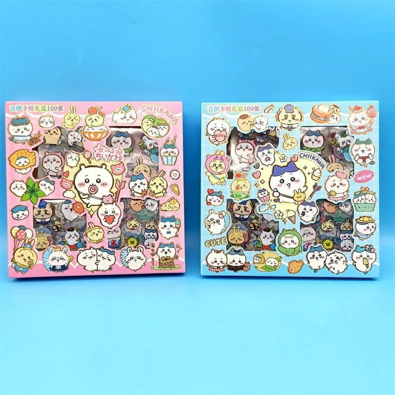 chiikawa 100pictures, stickers  cute cartoon waterproof decorative handbook Guka stickers suitcase, wall stickers
