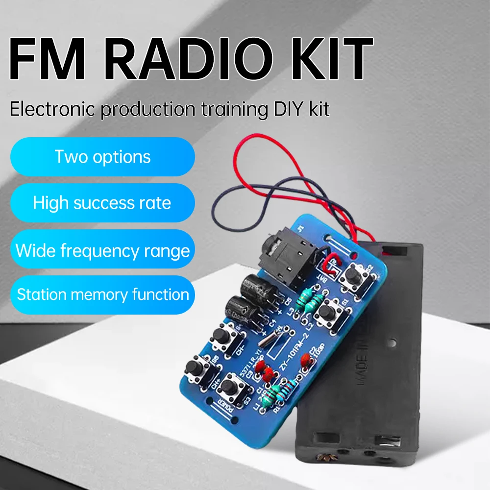 FM Radio DIY Kit 76~108Mhz Radio Receiver Module RDA5807 Radio Module Electronic Production Training Diy Kit