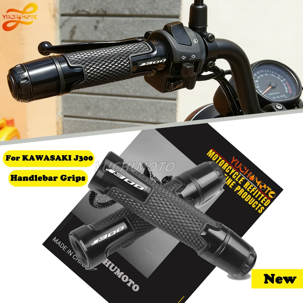 7/8'' 22mm CNC Motorcycle Handle bar grips handlebar grip ends For KAWASAKI J300 J 300 2014 2015 2016 2017 2018 2019 2020 2021