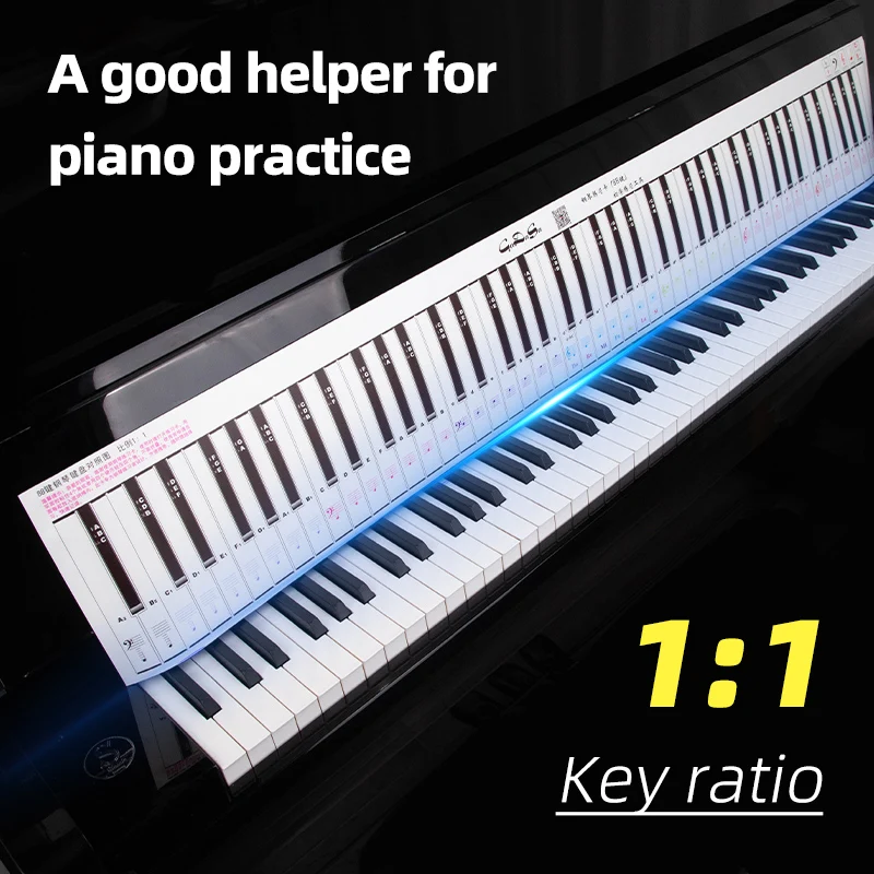البيانو 88-مفتاح 1:1 ورقة ممارسة لوحة المفاتيح المحمولة المبتدئين بالإصبع موقف اليد ممارسة تدوين الموظفين لوحة المفاتيح مقارنة الرسم البياني #1