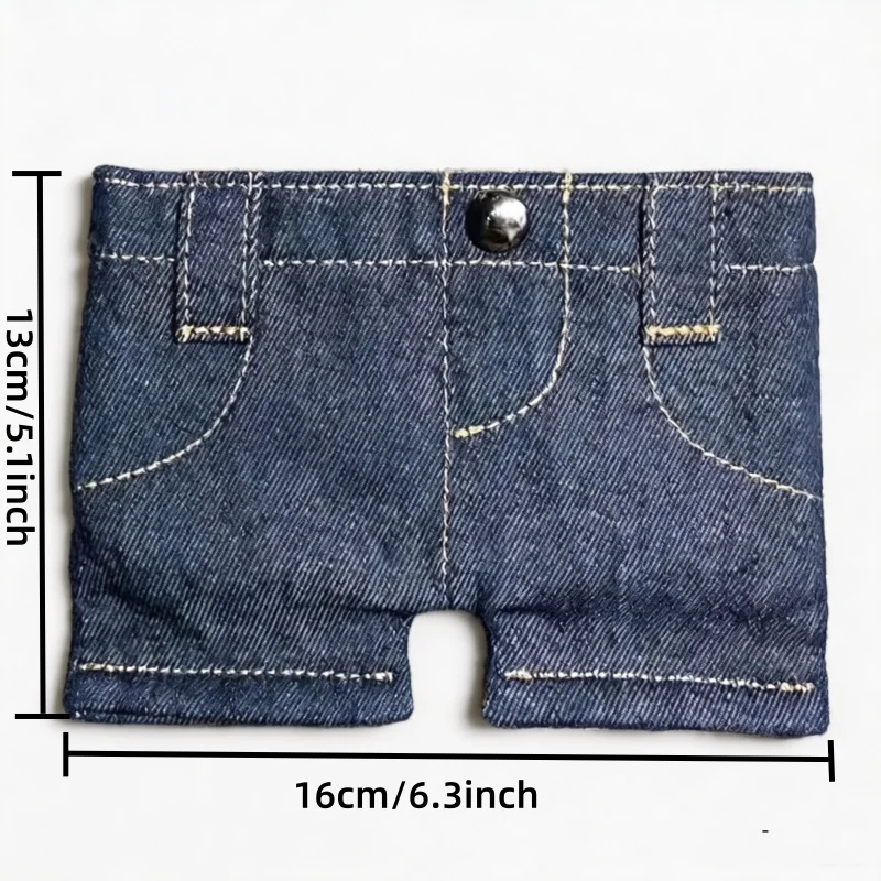 1pc Creative Retro Denim Mini Wallet Foldable Jeans Pants Style Card Holder Coin Purse Multi-functional Large Capacity Gift