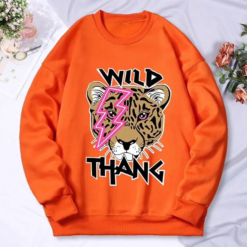 Wild Leopard Print Women\'S Sweatshirt Fashion Warm Fleece Hoody Casual Loose Comfortable Hoodies Autumn Oversized Clothes Female