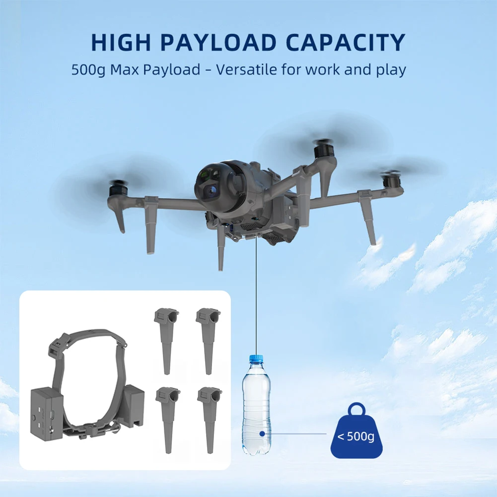 ل DJI Mavic 4 Pro نظام Airdrop الحمولة مع معدات الهبوط بدون طيار توصيل أداة نوع-C قابلة للشحن خاتم الزواج هدية النقل