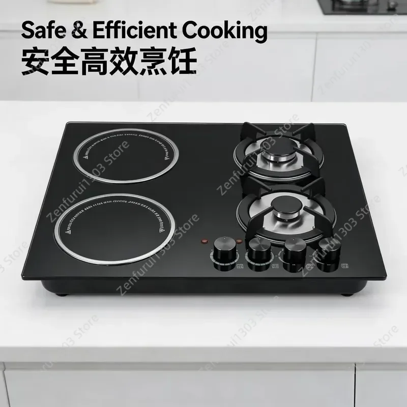 For Gas Stove Multi-head 2 Burner Gas 2 Electric Inserted Dual-purpose Natural Liquefied Gas Cross-border Export Stove