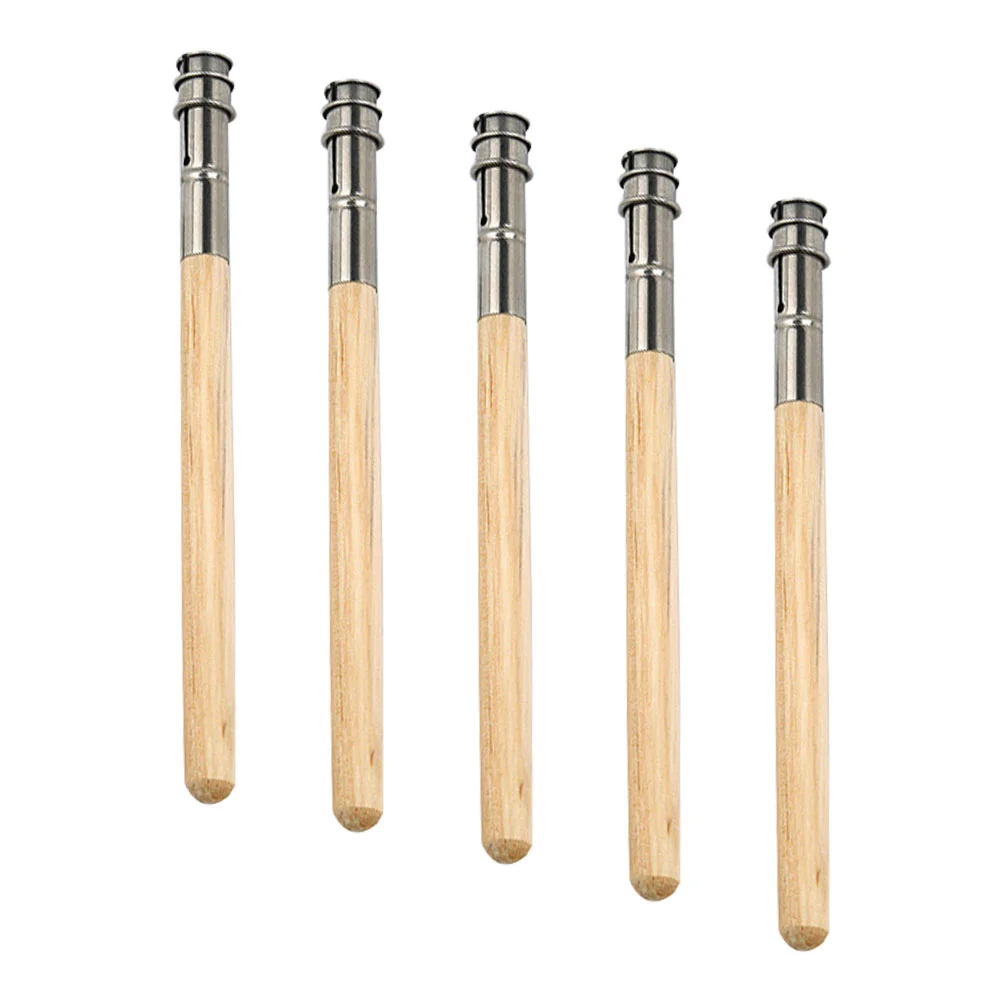 5 Pcs Pencil Holder Extender Extension Rods Lengtheners Metal Wooden Sturdy Student Stationery