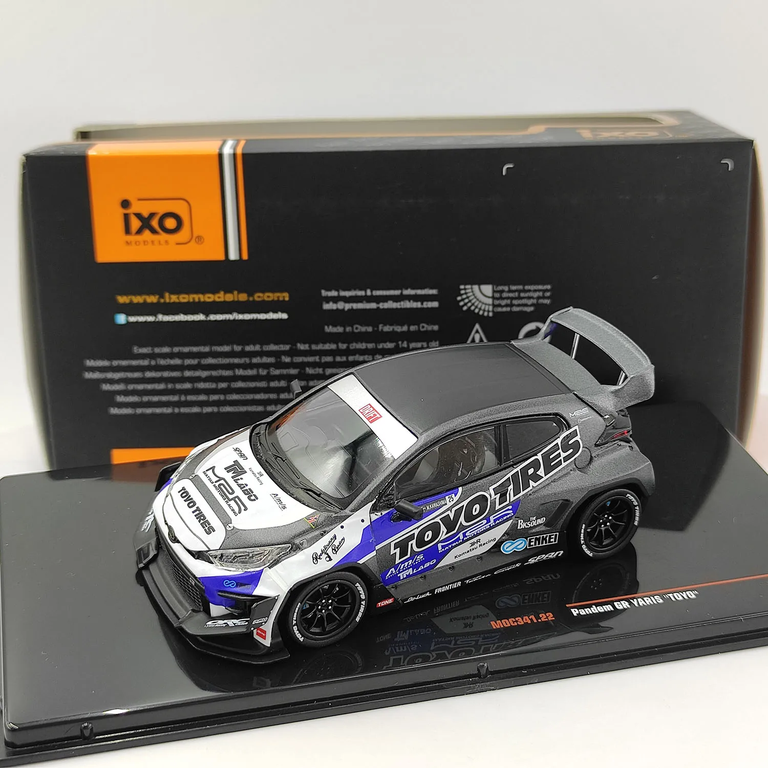 

Diecast IXO 1/43 Scale Toyota Pandem GR Yaris Rocket Rabbit Blue Alloy Car Model Collectible Toy Gift Souvenir Display Ornament