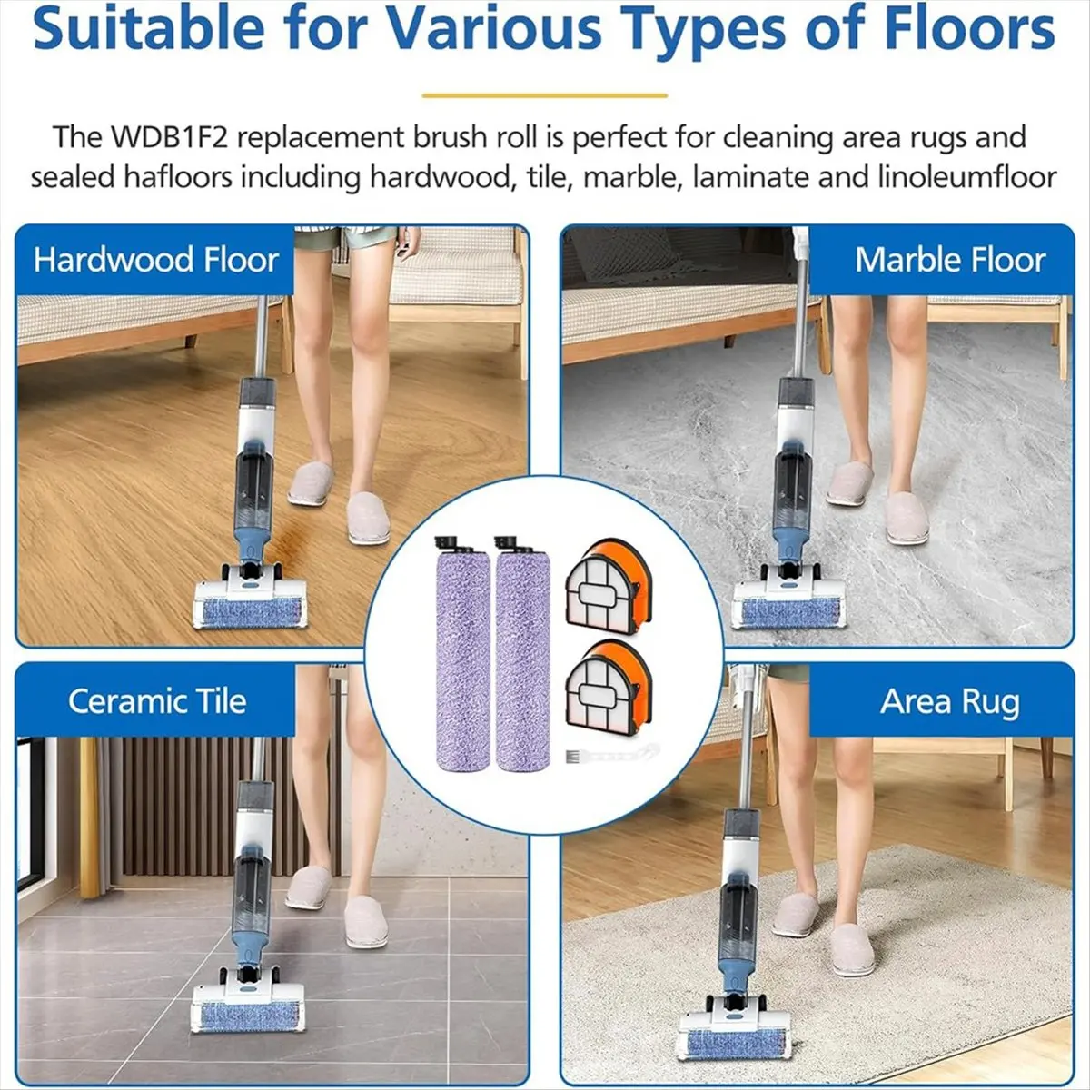 

Комплект для замены: щетка-ролик и фильтр A62K WDB1F2 для пылесосов Hydrovac WD101, WD201, WD100, WD200, AW201