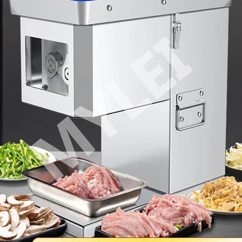 Compact Tabletop Meat Cutting Machine Net Weight 25KG Stainless Steel Body