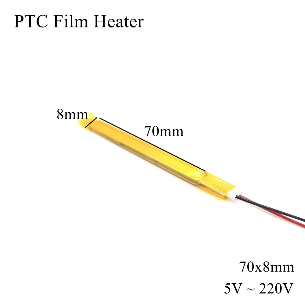 70x8mm PTC Heater Element Film Insulation 5V 12V 24V 110V 220V Constant Electric Ceramic Air Heating Plate Chip Egg Incubator