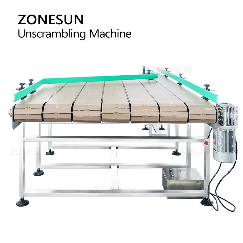 ZONESUN Custom Conveyor Chain Bottle Container Sorting Material Transporting Unscrambler Feeding Mass Production Line ZS-CB190