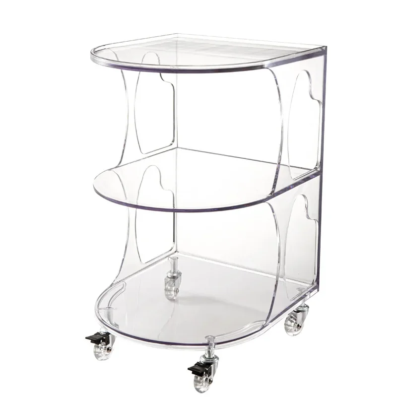

Retro transparent coffee table multi-functional shelf