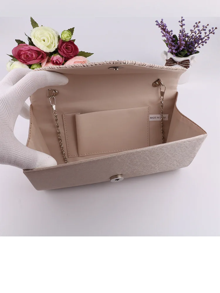 Apricot Handbag New Ladies' Bag Diamond Inlaid Dinner Shoulder Bag Banquet Evening Dress Bag Wedding Gift Cross Body Bag