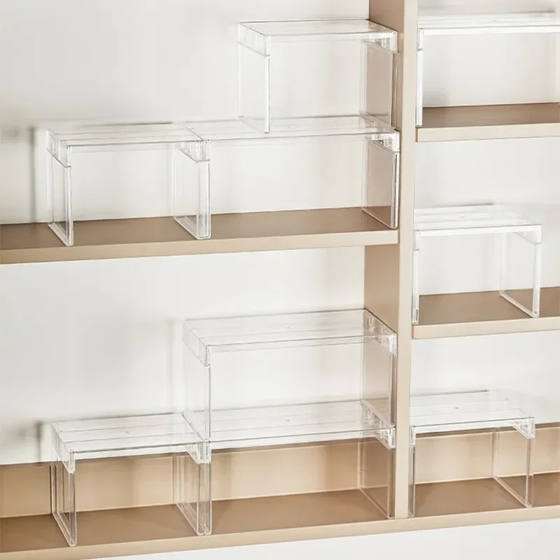 Étagère superposée pour réfrigérateur, étagère de rangement de cuisine, étagère à cosmétiques, rangement de figurines de jouets, accessoires de cuisine, support organisateur