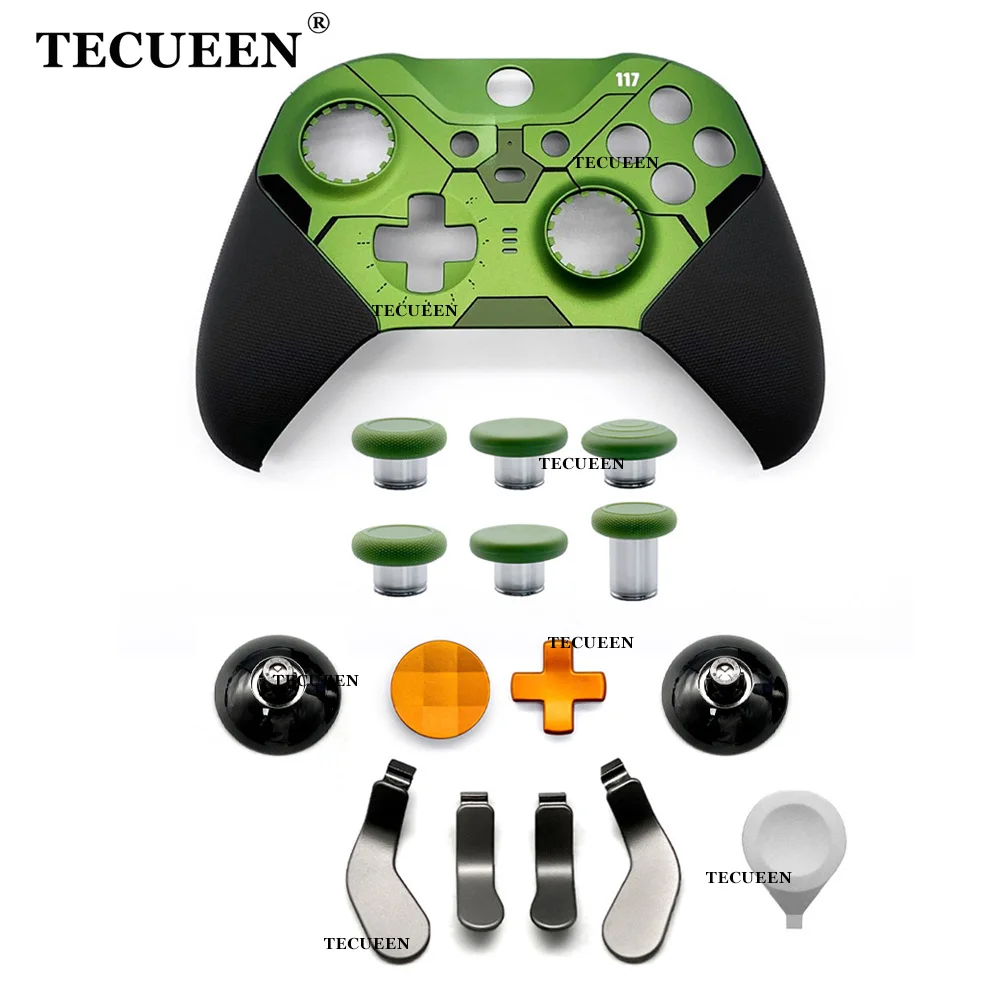 Replacement Shell for Xbox One Elite Series 2 for Halo Infinite Theme Faceplate D-pad Metal Thumbsticks Buttons DIY Repair Parts