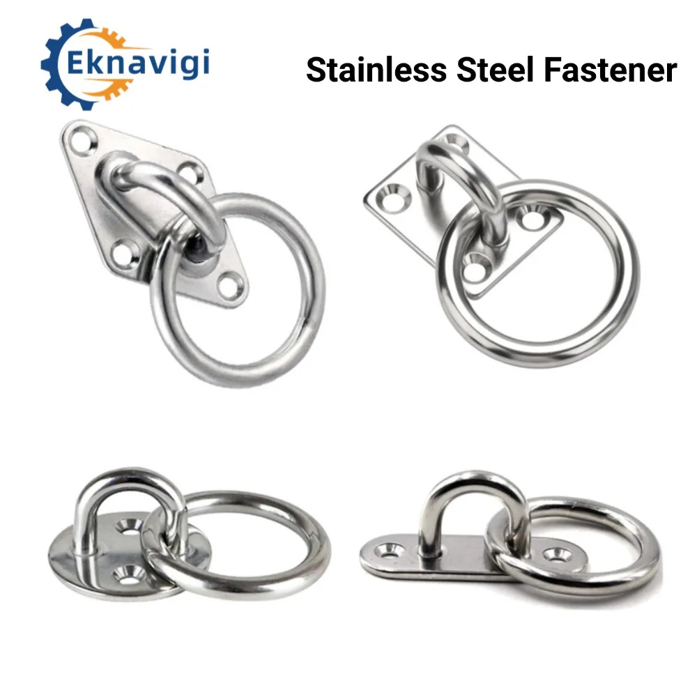 

Stainless Steel Round/diamond/square/oval Door Buckle Hampers Hanging Fixed Plate Swing Hook Accessories