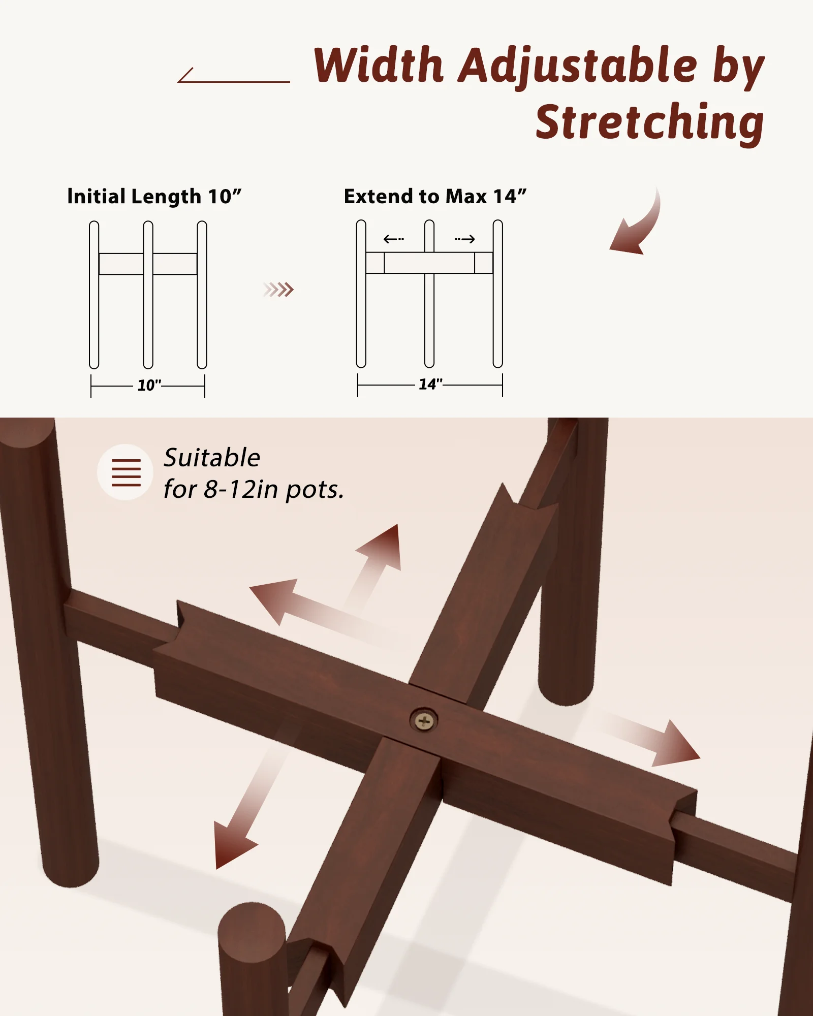 قابل للتعديل نبات الخيزران الوقوف داخلي 8 9 10 11 12 بوصة حامل زارع الزاوية الصغيرة أرضية واحدة غرفة المعيشة شرفة المحمر Br