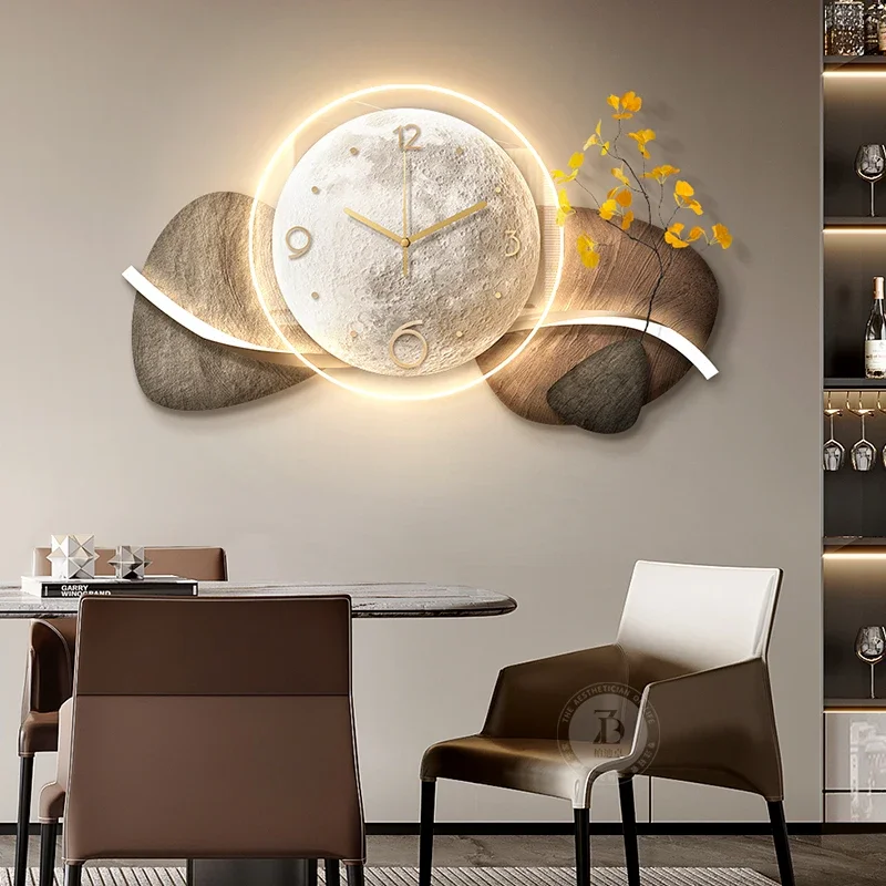 Interior Luxury Wall Clocks Art Mural Restaurant Minimalist Nordic Wall Watch Silent Aesthetic Horloge Murale Home Decoration