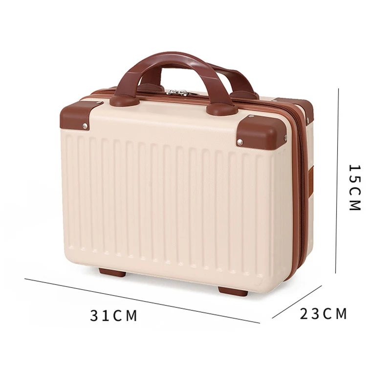 14 Inches Retro Mini Makeup Box Suitcase for Women Men Travel Storage Box Toiletries Box Easy to Carry