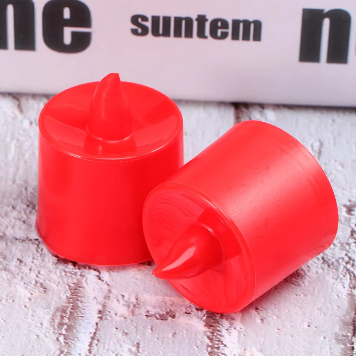 12PCS Led Electronic Simulation Candle Light Red Flameless Candles Flameless Led Tea Light Candles For Marriage Proposal Wedding