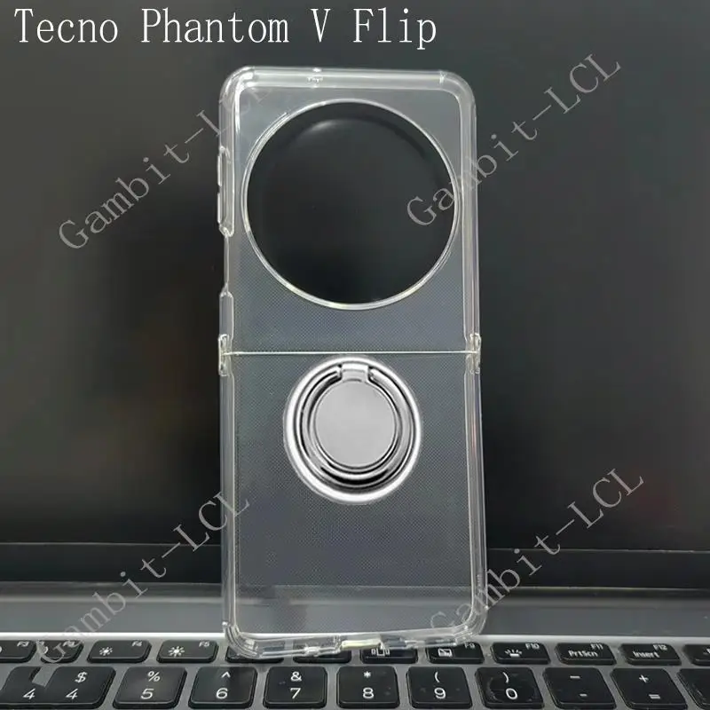 For Tecno Phantom V Flip AD11 VFlip 2023 PhantomVFlip Back Ring Holder Bracket Phone Case Smartphone TPU Soft Silicone Cover