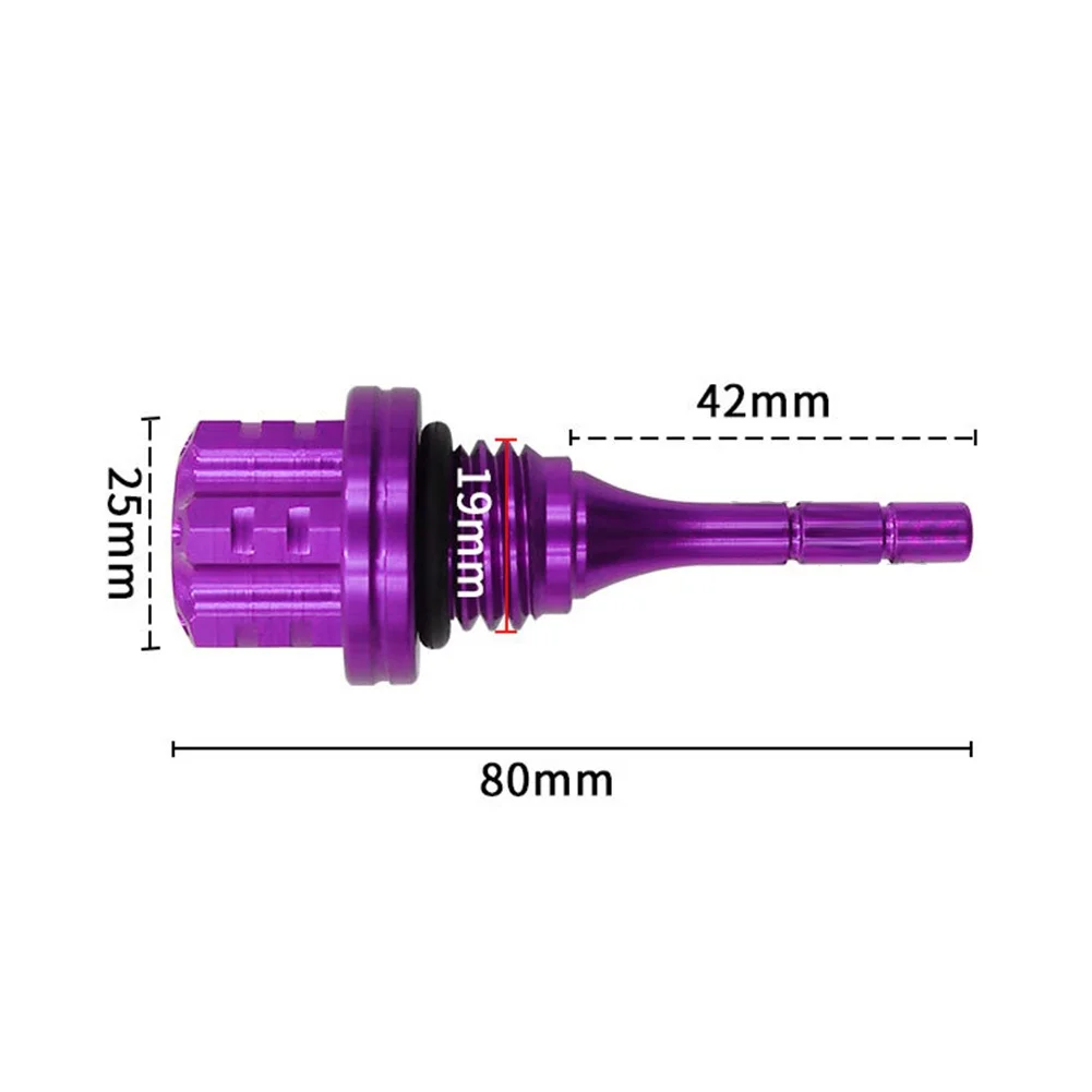 Hex Oil Stylish CNC Motorcycle For Engine Oil Dipstick Cap Hex Head Purple for perfect for Modified Motorcycles