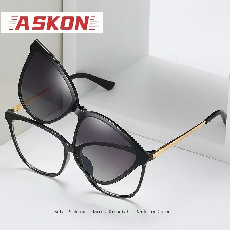 ASKON 2027 Polarized Magnetic Clip On optical Glasses Frame Women Fashion Computer   Eyeglasses Frames myopia Eyewear