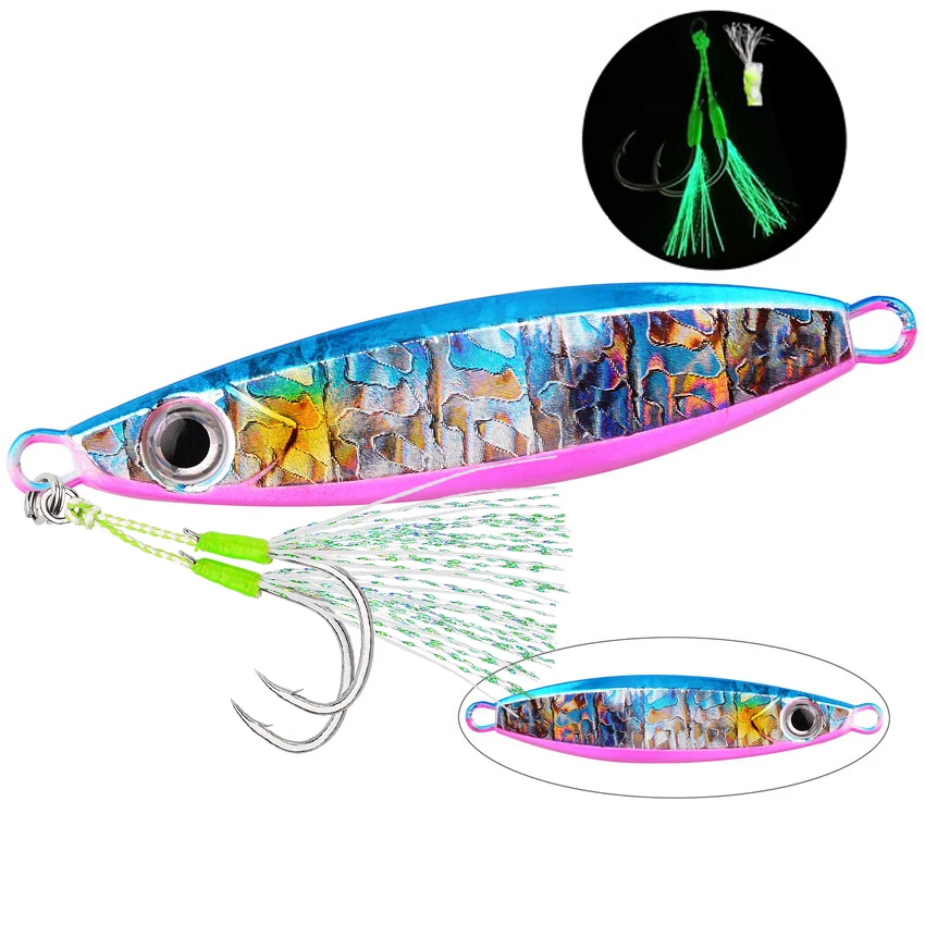 1 stücke 40g 60g 80g 100g Metall Jig Löffel Köder Künstliche Köder Shore Langsam Sinkende jigging Harte Bass Angelgerät Pesca – Detail 10