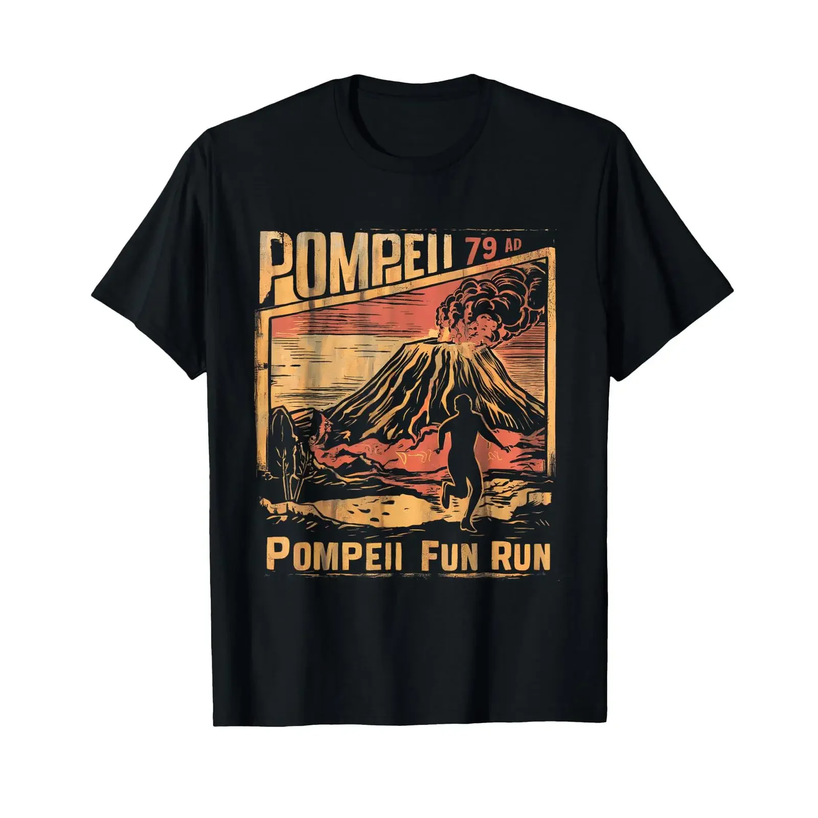 Pompeii Fun Run Geography Volcanologist Volcanology Funny T Shirt vintage Washed fashion designer clothes Breathable Casual