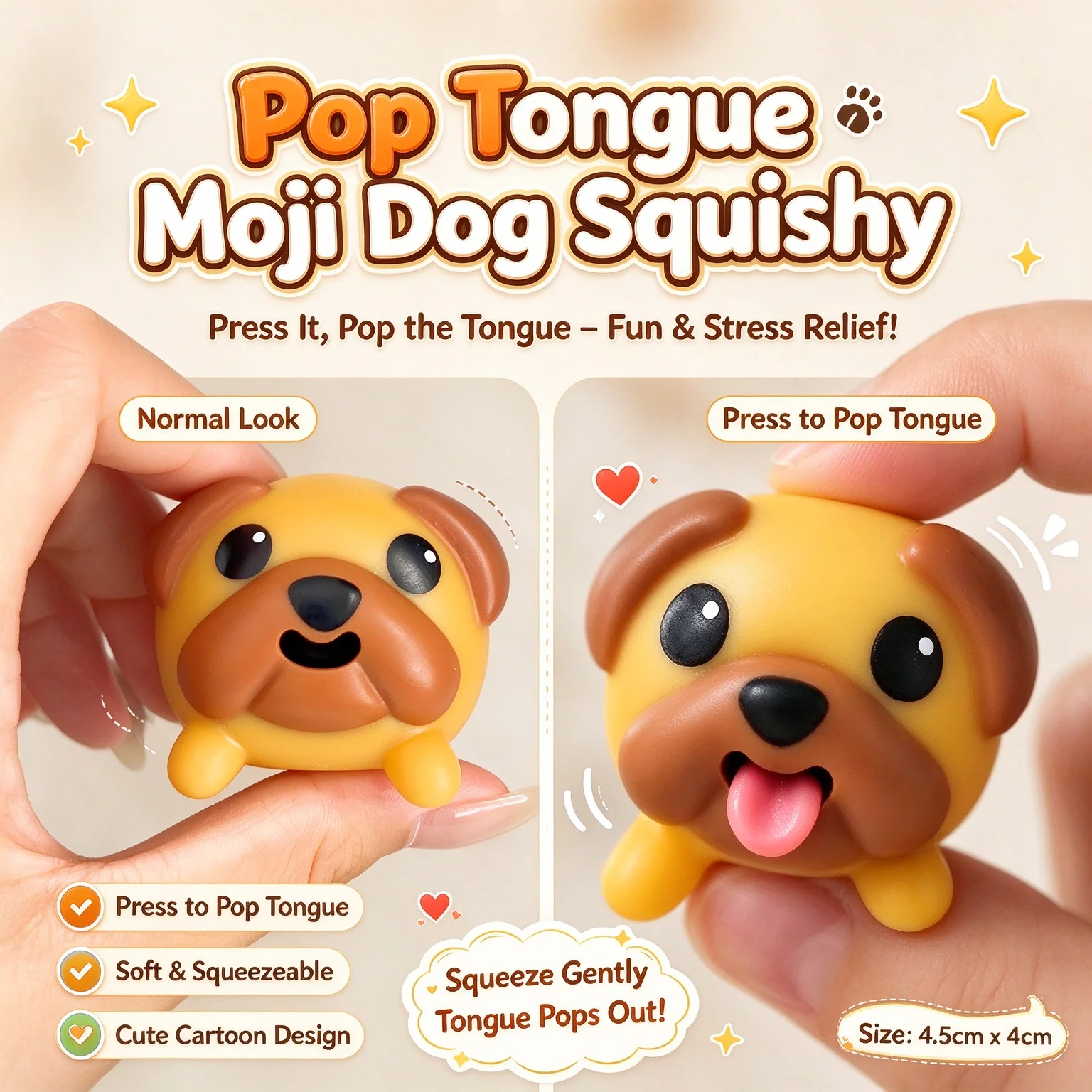 NEW Cute Dog Tongue Out Creative Stress Relief Toy Keychain Handbag Hanging Decorative Pendant For Christmas Birthday Party Gift
