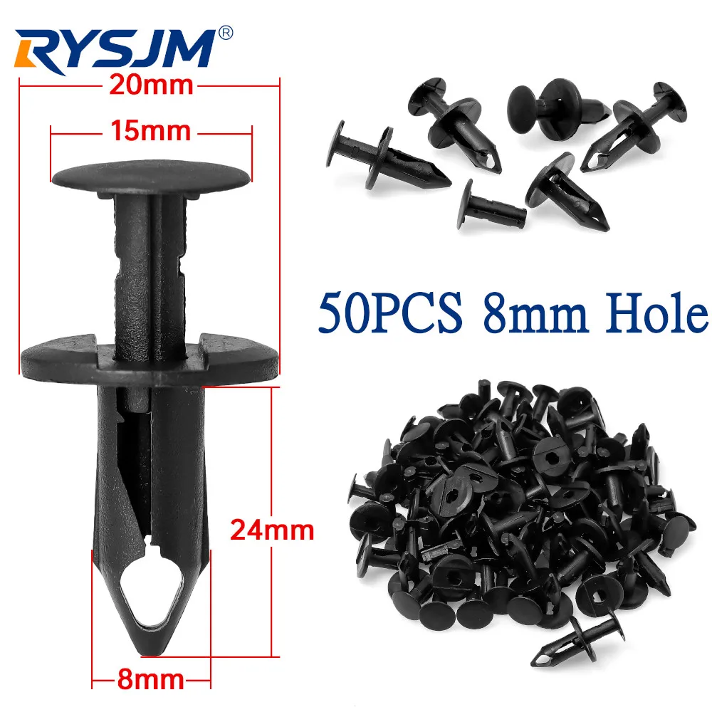 

20PCS/50PCS/100PCS Car Body Bumper Fender Door Panel Trim Rivet 8mm Hole Car Retainer Plastic Clips Fastener