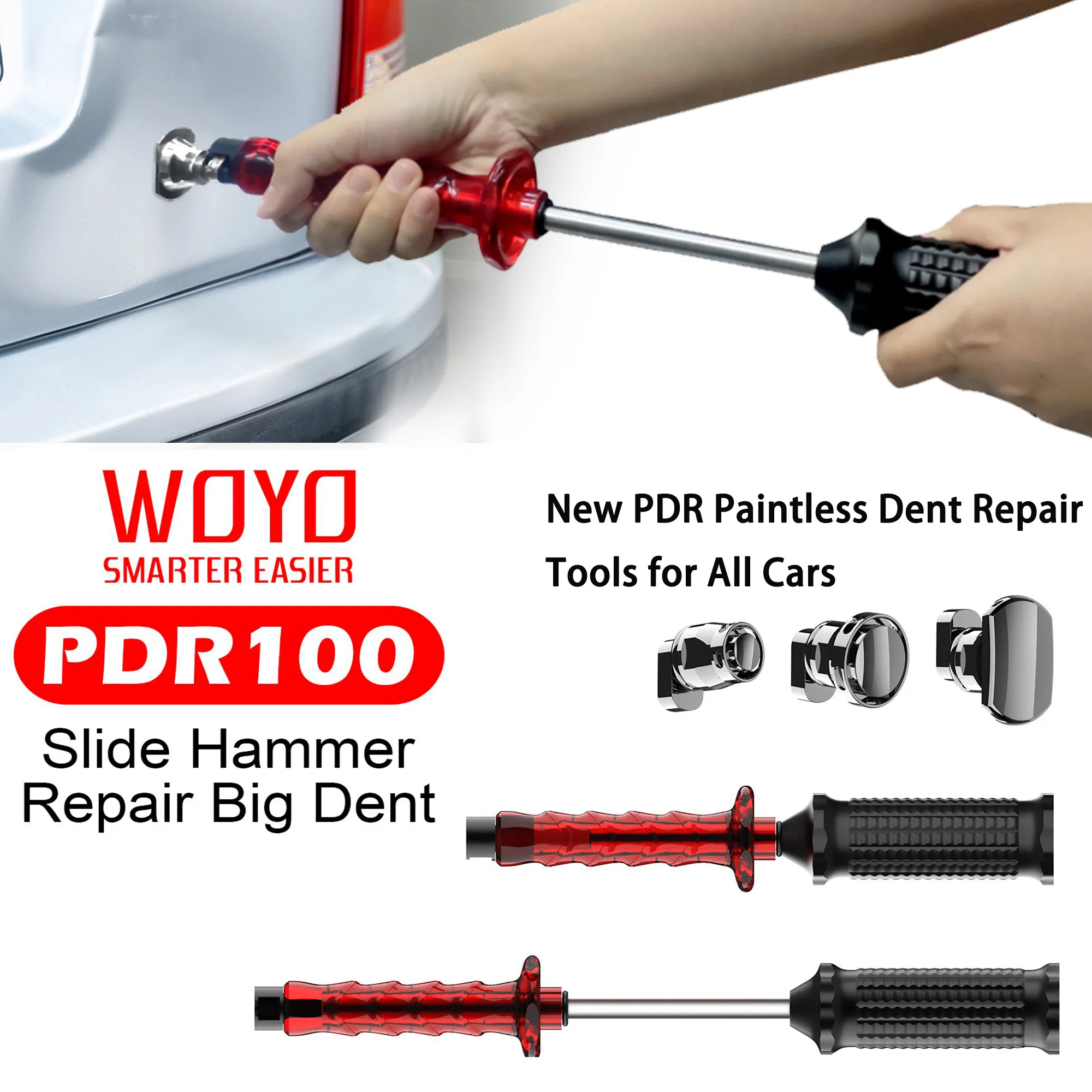 

WOYO PDR100 Slide Hammer Dent Puller Car Sheet Metal Tools Paintless Cold Glue Dent Repair Pulling Kit for All Car PDR Tools