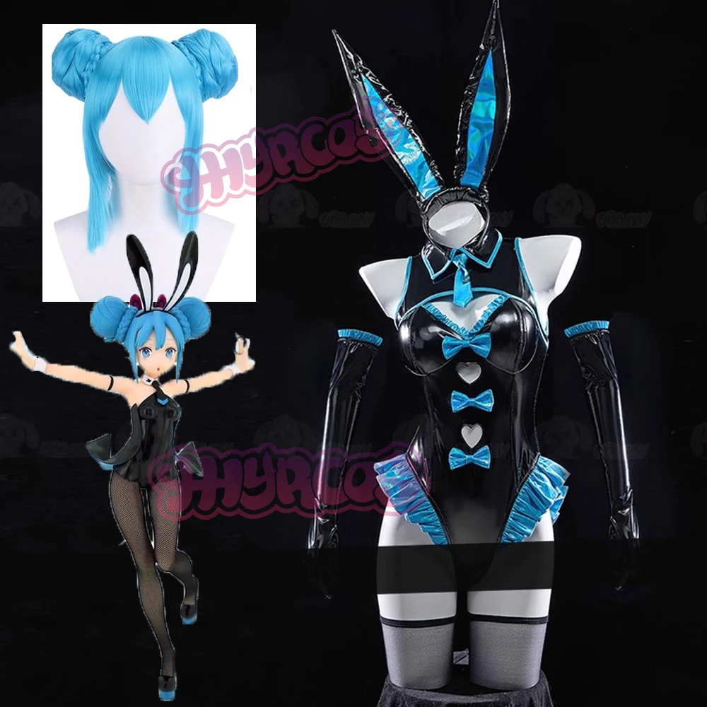 

Sexy Rabbit Hol Fufu Mikkuu Cosplay Costume Wig Bunny Girl Black Rabbit Fan Anime Outfit Hallowmas Party Adult Women Girl Shoe