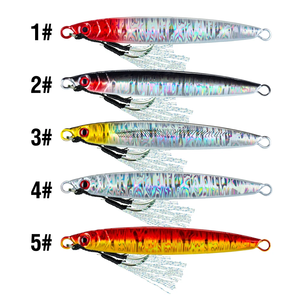 1Pc Metal Jig Casting Lure 14g-100g Sinking Metal Jigging Lures Artificial Hard Bait Fishing Jig with 3D Eyes And Sharp Hooks - view 6