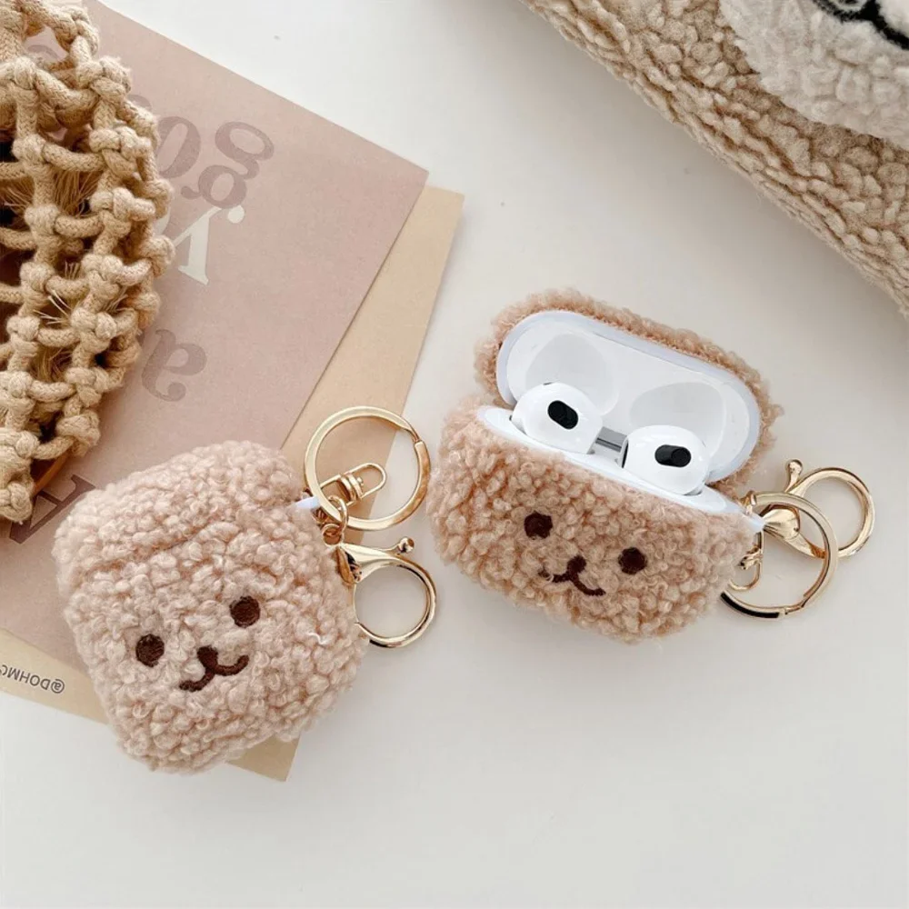 For Airpods Pro 2 2nd Case Warm Plush Bear Earphone Cases For Apple Airpods Pro2 3 3rd 1 Gen Funda Fluffy Fur Protective Cover