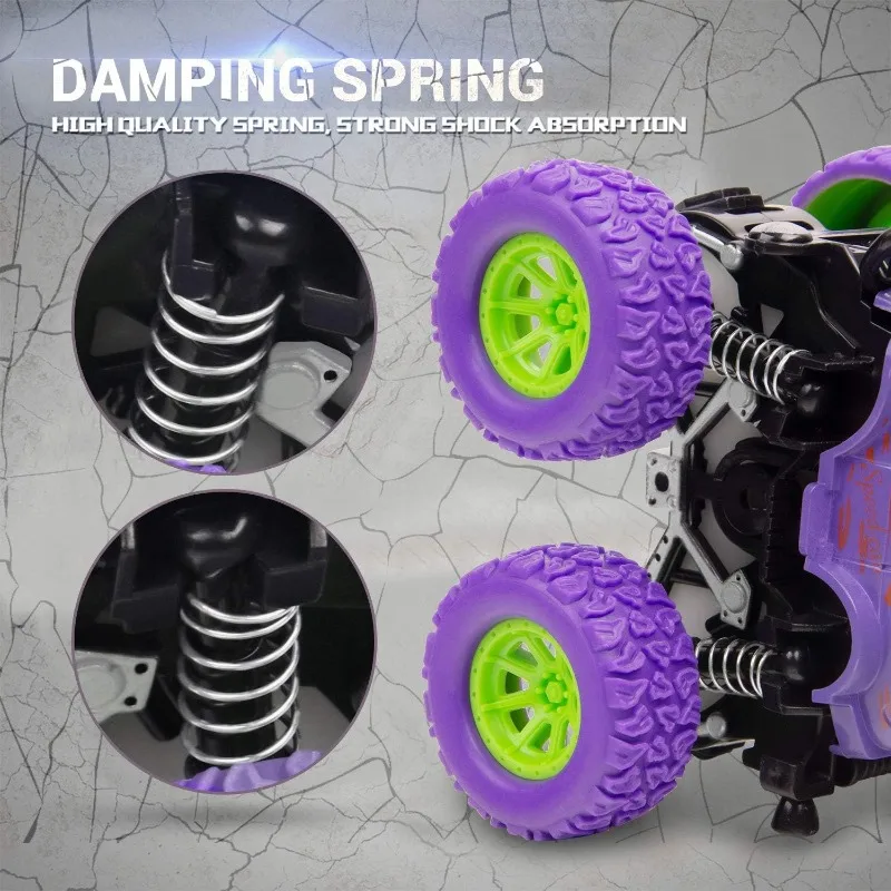 รถของเล่นมอนสเตอร์ทรัคแบบใหม่ ขับเคลื่อนด้วยแรงเสียดทาน ของเล่นรถแบบผลักแล้วไป สำหรับเด็ก ของขวัญวันคริสต์มาสและวันเกิดที่ดีที่สุดสำหรับเด็กชายและเด็กหญิง