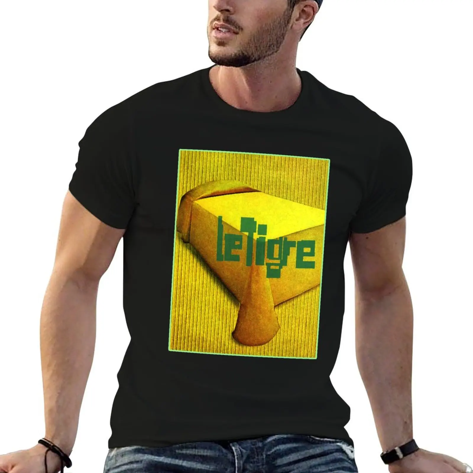 Camiseta Le Tigre para hombre, camiseta gráfica ajustada para hombre, camisetas gráficas para hombre, camiseta