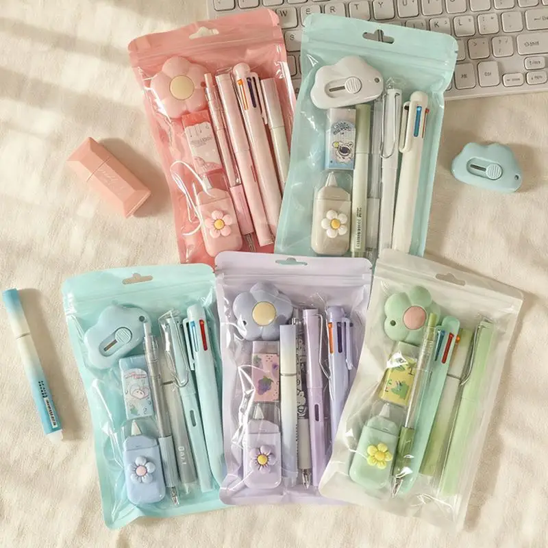 7-Pcs Stationery Set High-Quality Student Graduation Gift Neutral Pen Learning Companion Stationery Pack For Achievers, Office
