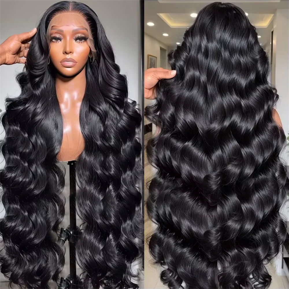 40 52 Inches Body Wave Lace Front Wig Human Hair 13x6 5x5 360 full Hd Transparent Frontal Glueless Pre Plucked Black For Women