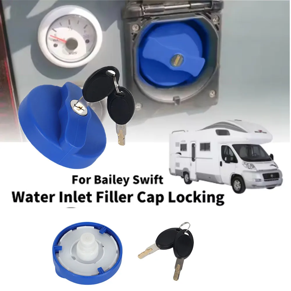 Caravan Water Inlet Filler Cap Locking Zadi Lock Replacement with 2 Keys Tank Gravity Fill Cap for Bailey Swift Motorhome Parts