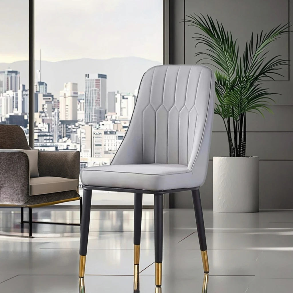 Wholesale Retro Accent Dining Chair Modern Pu Leather Metal for Living Room Coffee Hotel Bedroom School Hospital Park Gym Villa