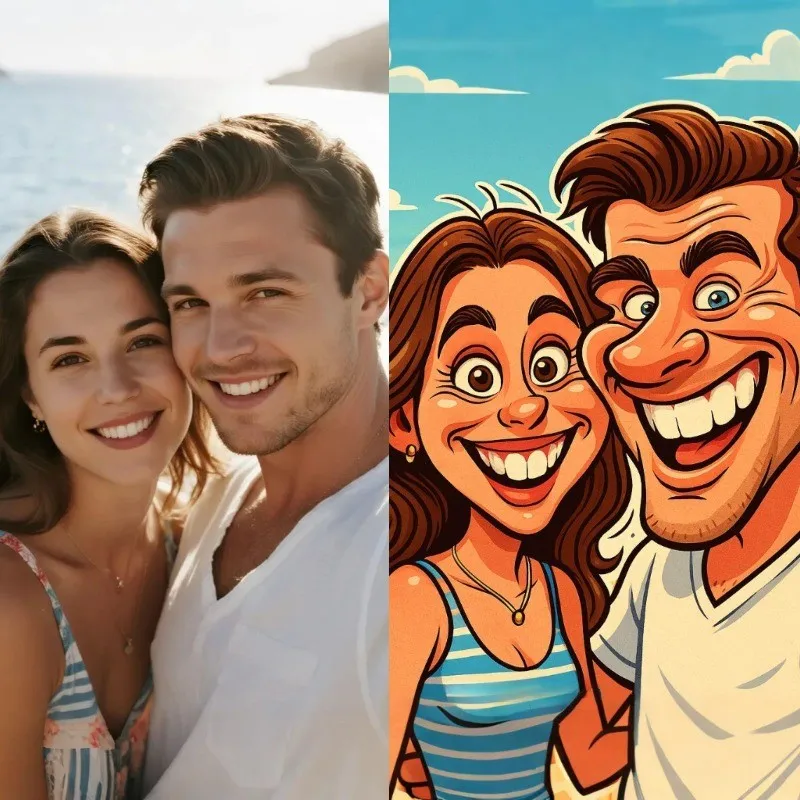 Custom Family Cartoon Poster Funny and Exaggerated Style, Transforms Family Photos into Humorous Animated Portraits Poster Decor