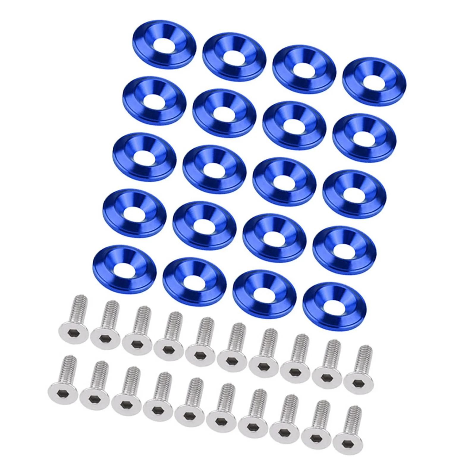 E9 20Pcs Aluminum Bumper/Fender Washer Bolt Engine Bay Dress Up Kit Reinforced Washers For Front And Rear Bars Screw Washer Tool