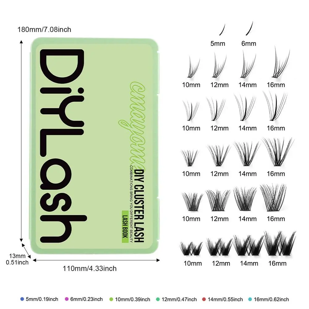 Zestaw mieszanych klastrów rzęs 5-16 mm Samozastosowanie w domu 551 szt. Zestaw pojedynczych klastrów rzęs