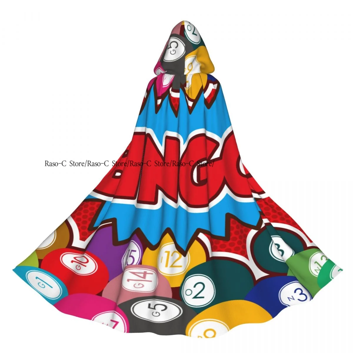 الرجعية خمر البنغو لعبة كرات مقنعين عباءة البوليستر للجنسين الساحرة الرأس زي التبعي #5