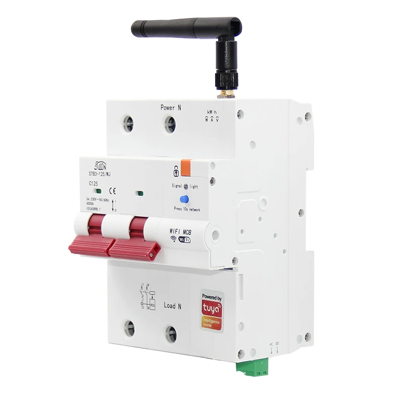 

Tuya WiFi Smart Circuit Breaker with Metering 2P 125A MCB Overload Short Circuit Protection Automatic Reclosing Smart Hom