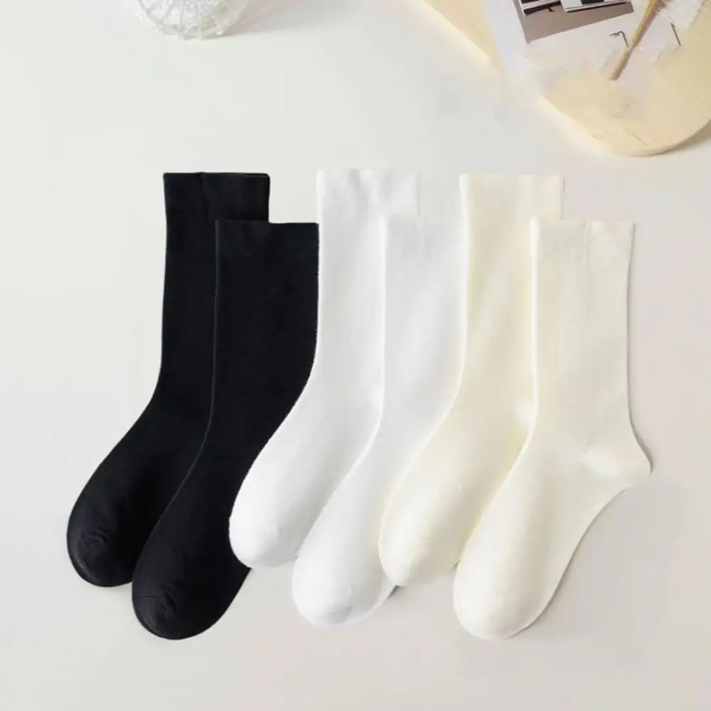 2 Pairs Winter Fall Socks Mid tube Solid Color Anti slip Warm Ankle High Elasticity No Odor Breathable Unisex Socks