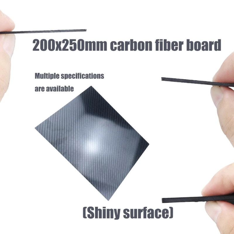 462D Industrial Carbon Fiber Plate 200x250mm Glossy Finish Twill Weave Panel Sheet For Drones Frame Speed Car Accessories