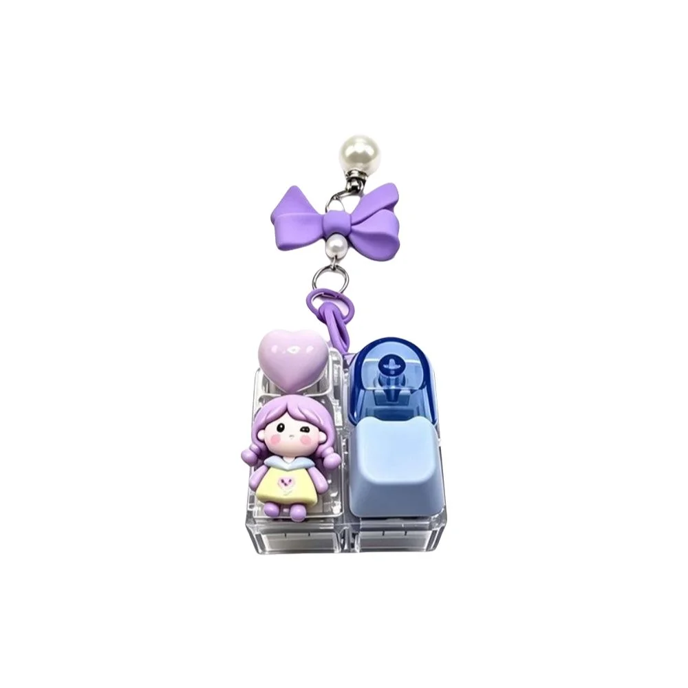 Pressable Buttons Fidget Button Keychain Keyboard Style Stress Relief Button Keychain Pendant Cute Doll Figurine